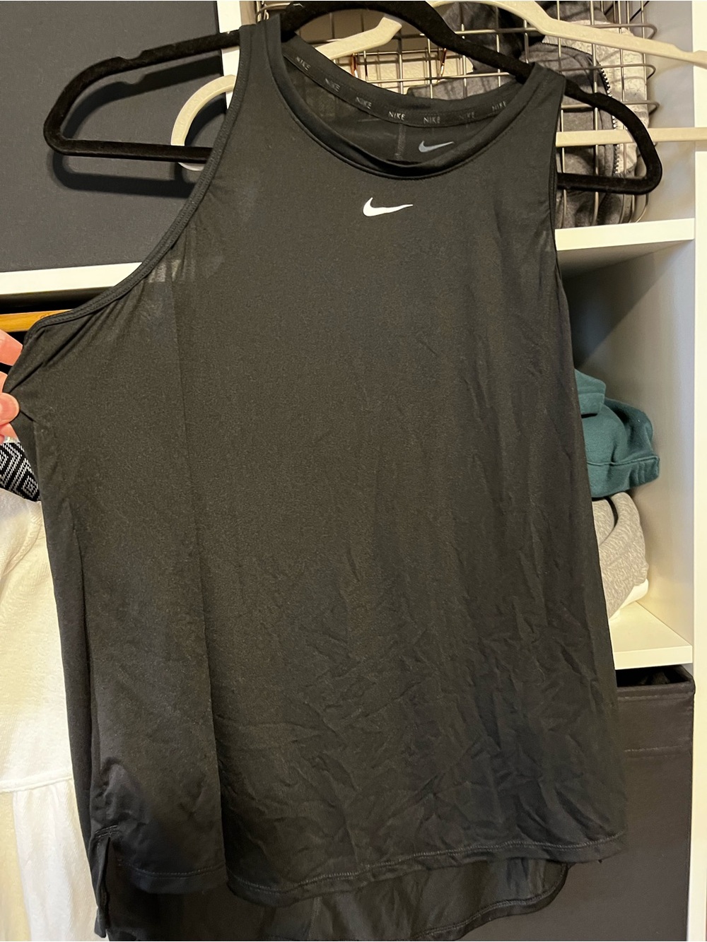 Nike Black Sleeveless Dri-FIT Training Tank with White Swoosh